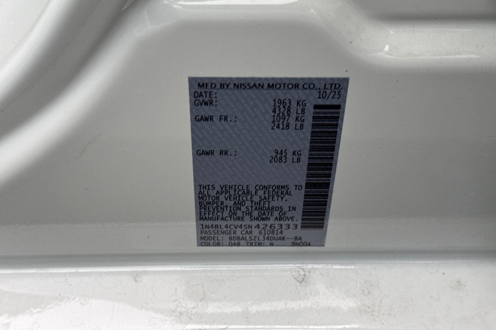 2025 Nissan Altima 2.5 SR