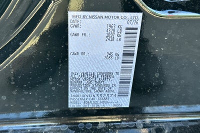 2026 Nissan Altima 2.5 SR