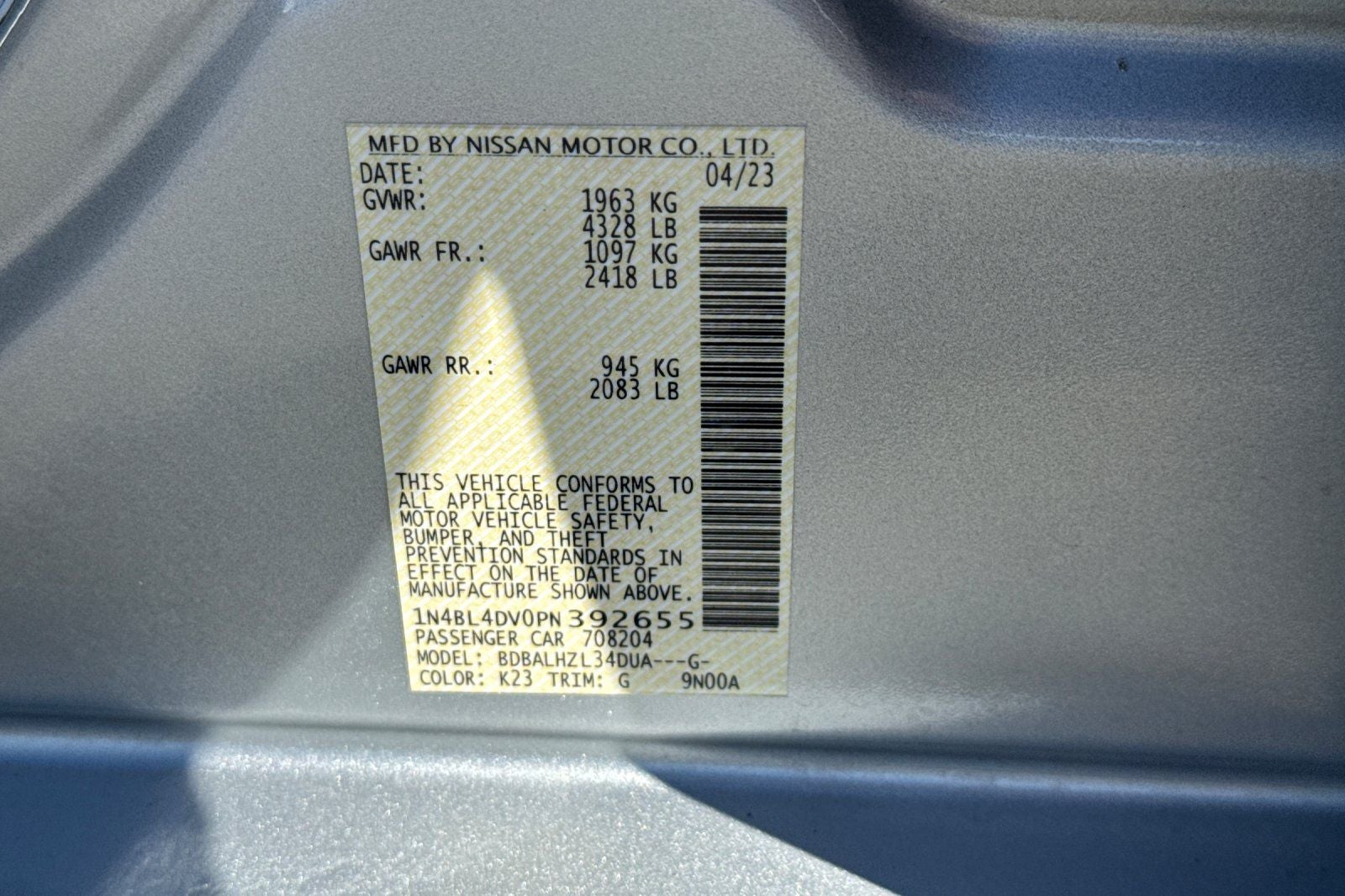 2023 Nissan Altima 2.5 SV
