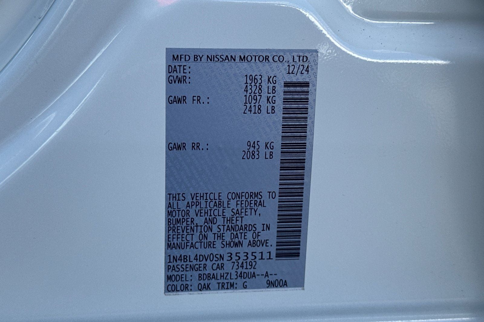 2025 Nissan Altima 2.5 SV