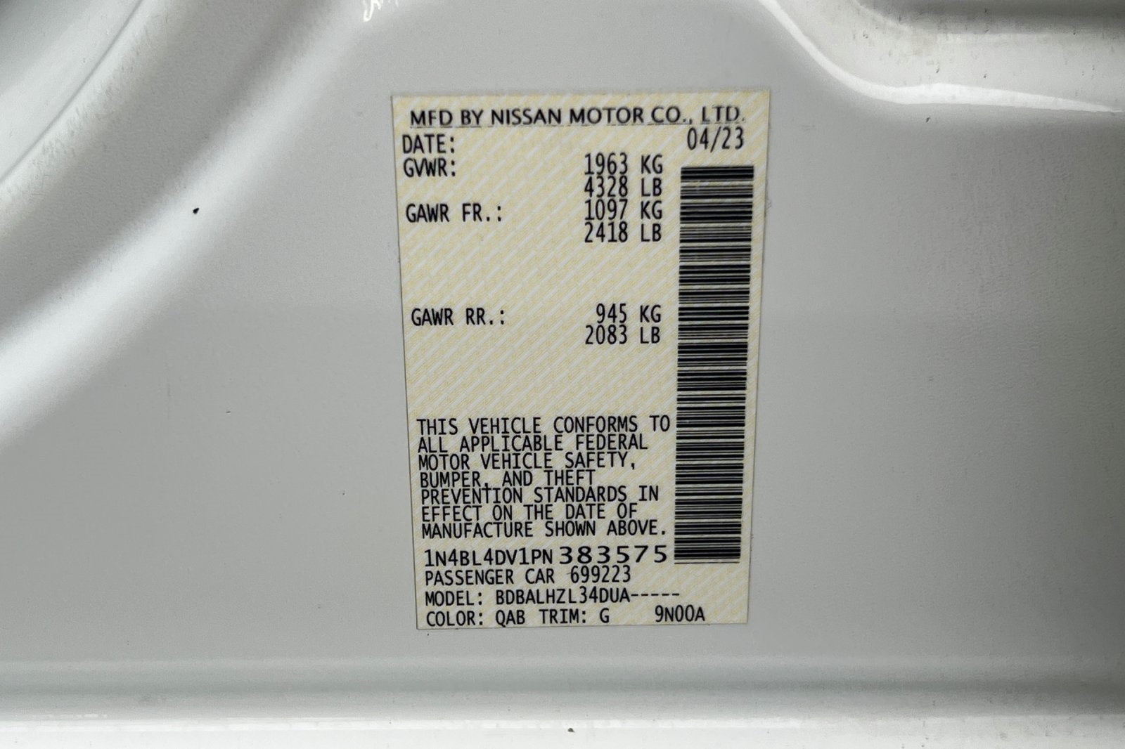 2023 Nissan Altima 2.5 SV