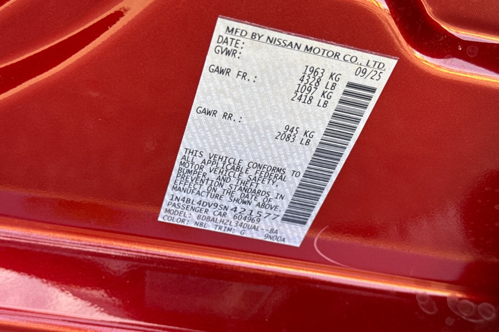 2025 Nissan Altima 2.5 SV