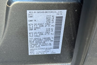 2026 Nissan Frontier SV