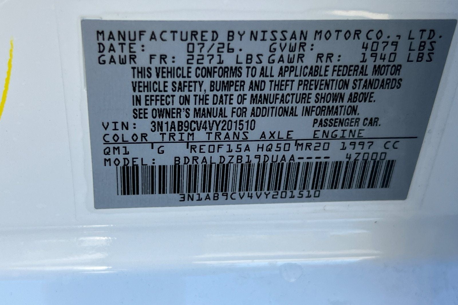 2027 Nissan Sentra SV