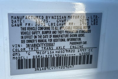 2026 Nissan Sentra SV