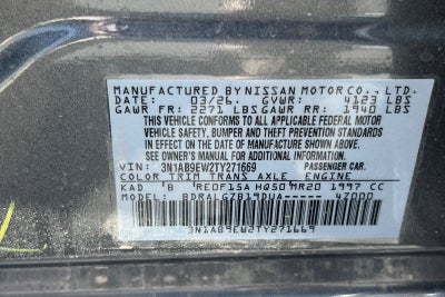 2026 Nissan Sentra SL
