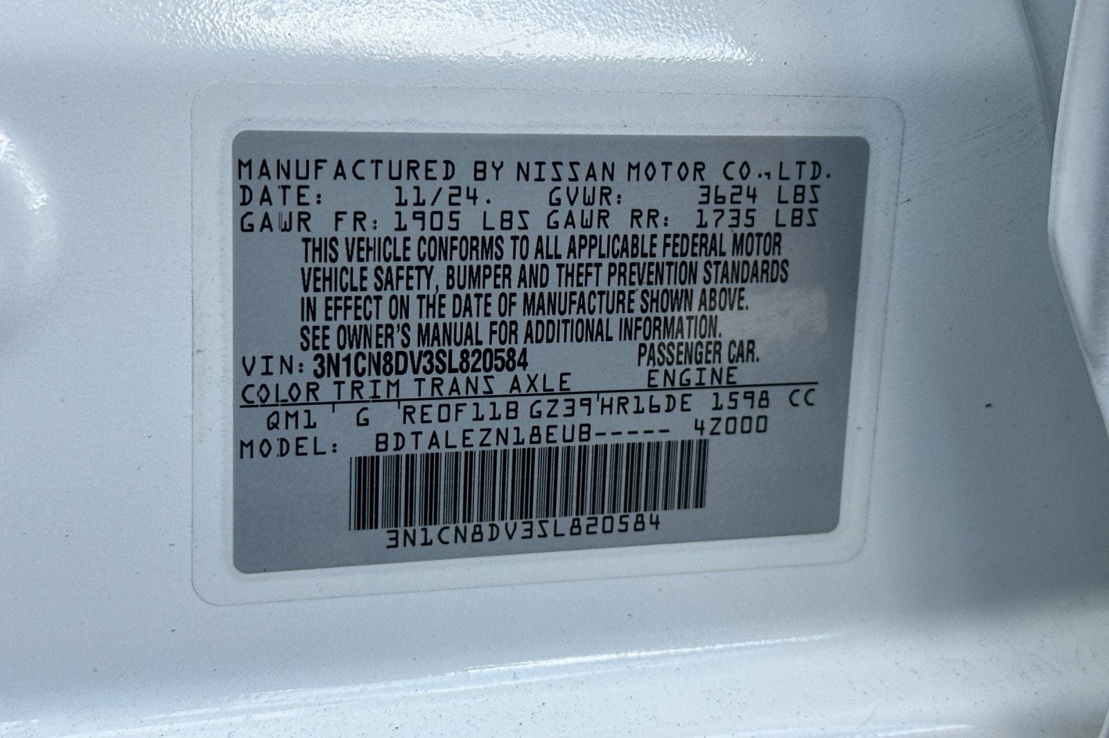 2025 Nissan Versa 1.6 S