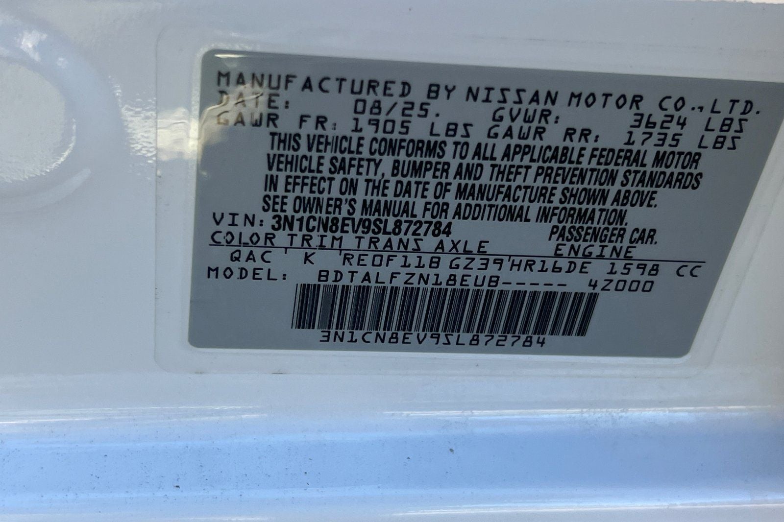 2025 Nissan Versa 1.6 SV