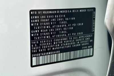 2022 Volkswagen Tiguan 2.0T S