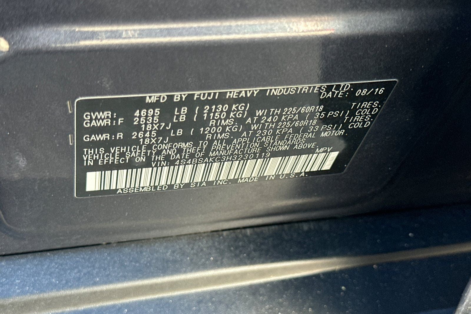 2017 Subaru Outback 2.5i Limited