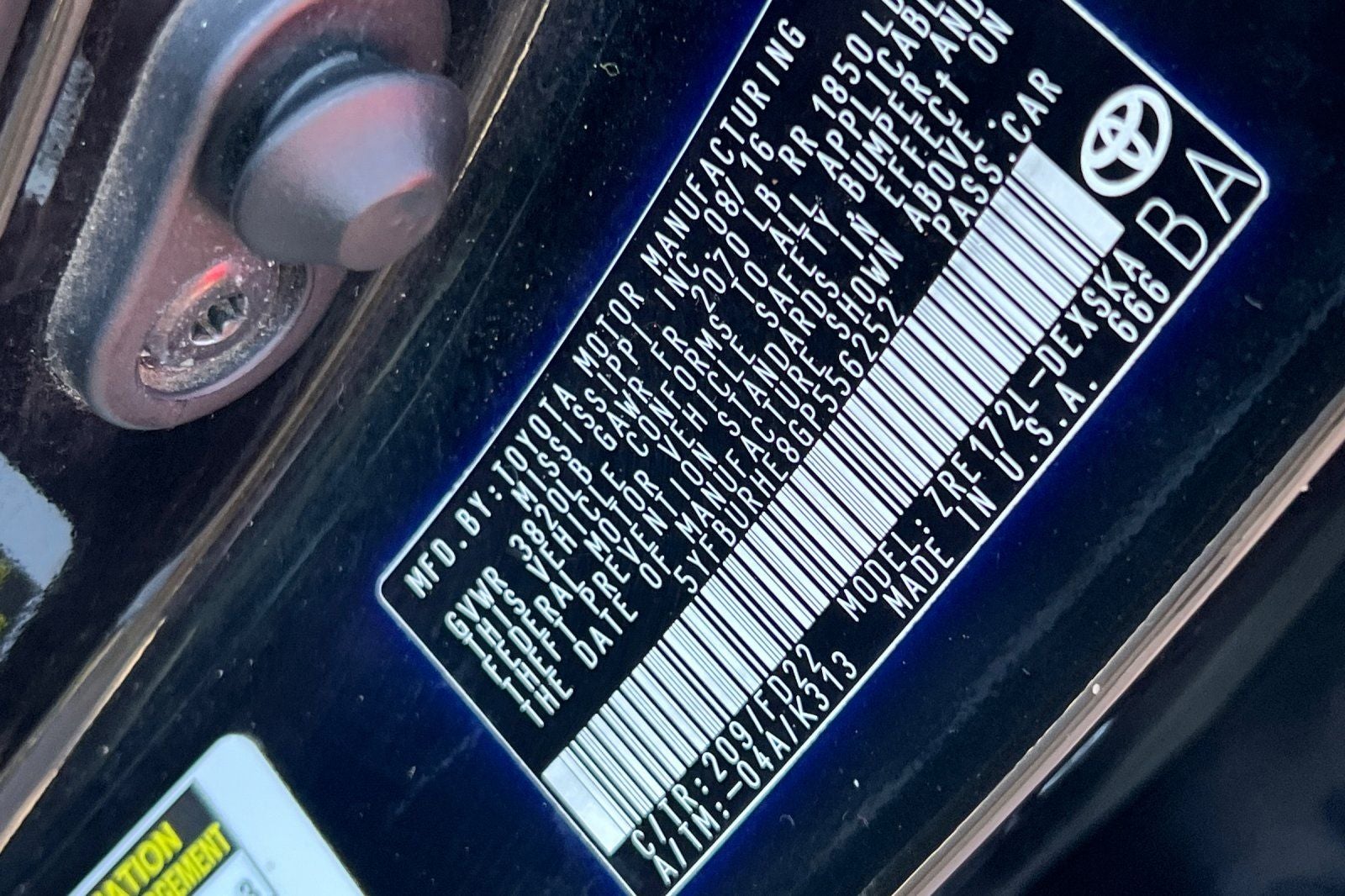 2016 Toyota Corolla S Plus
