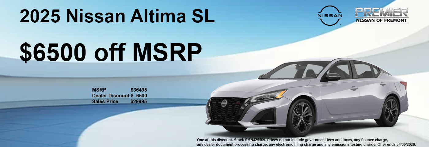 Huge Savings on the 2025 Nissan Altima SL