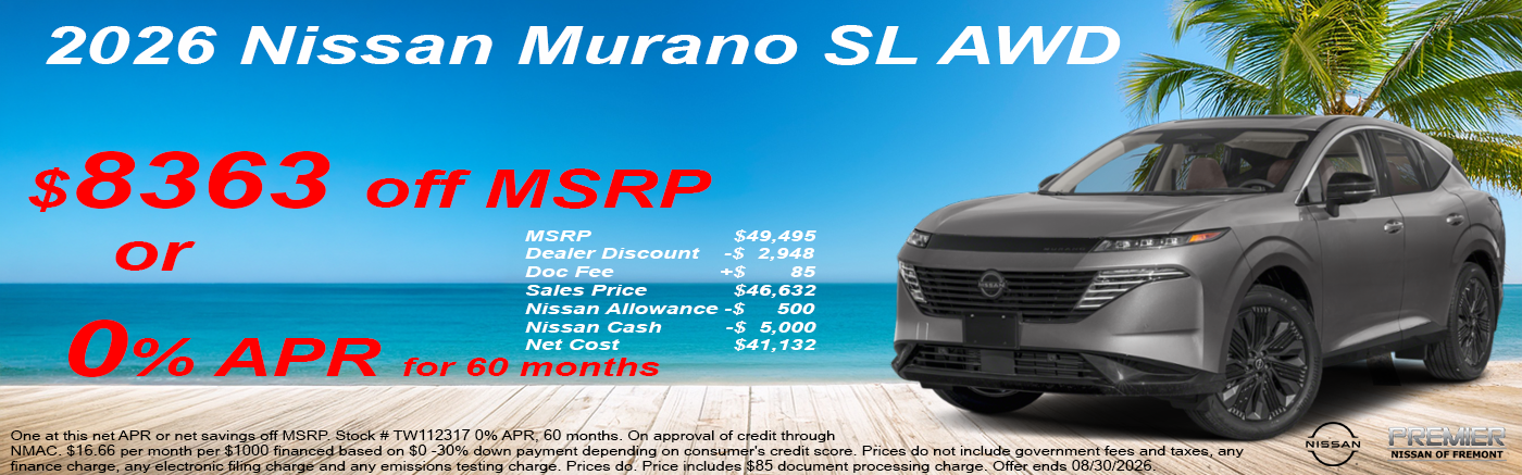 $8363 off MSRP on 2026 Murano SL