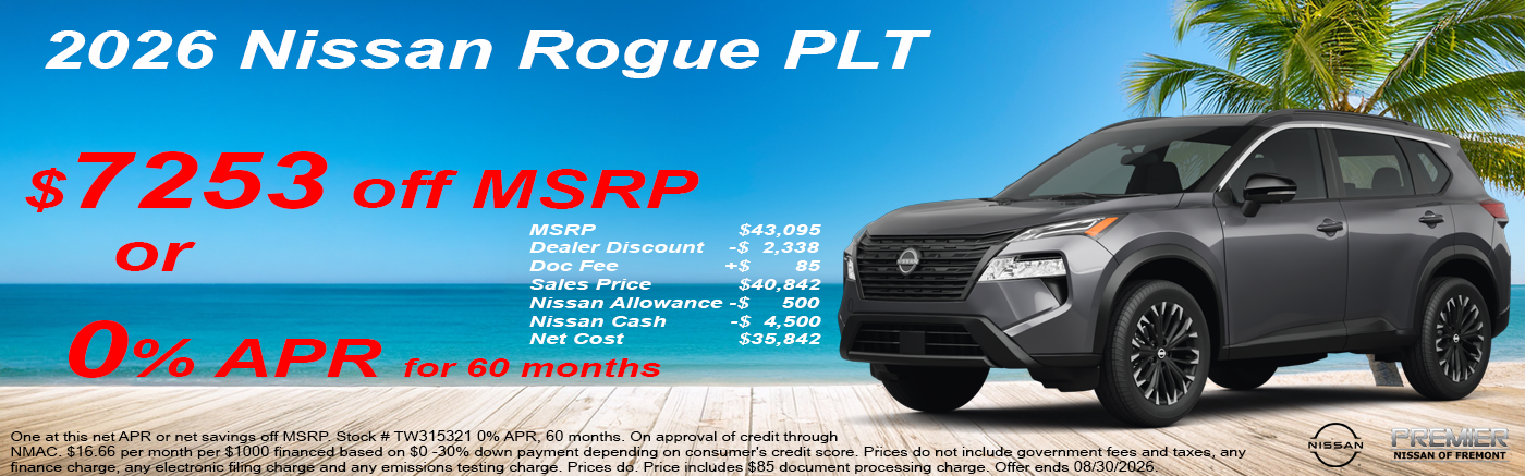 $7253 off MSRP on 2026 Nissan Rogue Platinum