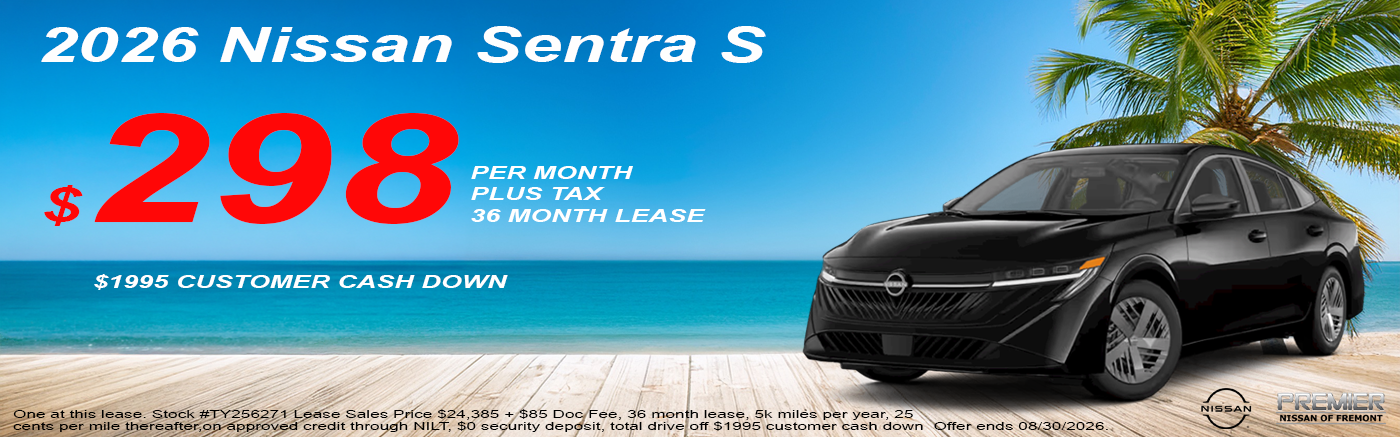 Lease a 2026 Sentra S for $298 per month