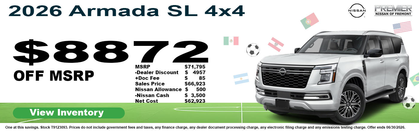$8872 OFF MSRP on 2026 Nissan Armada SL 4x4 