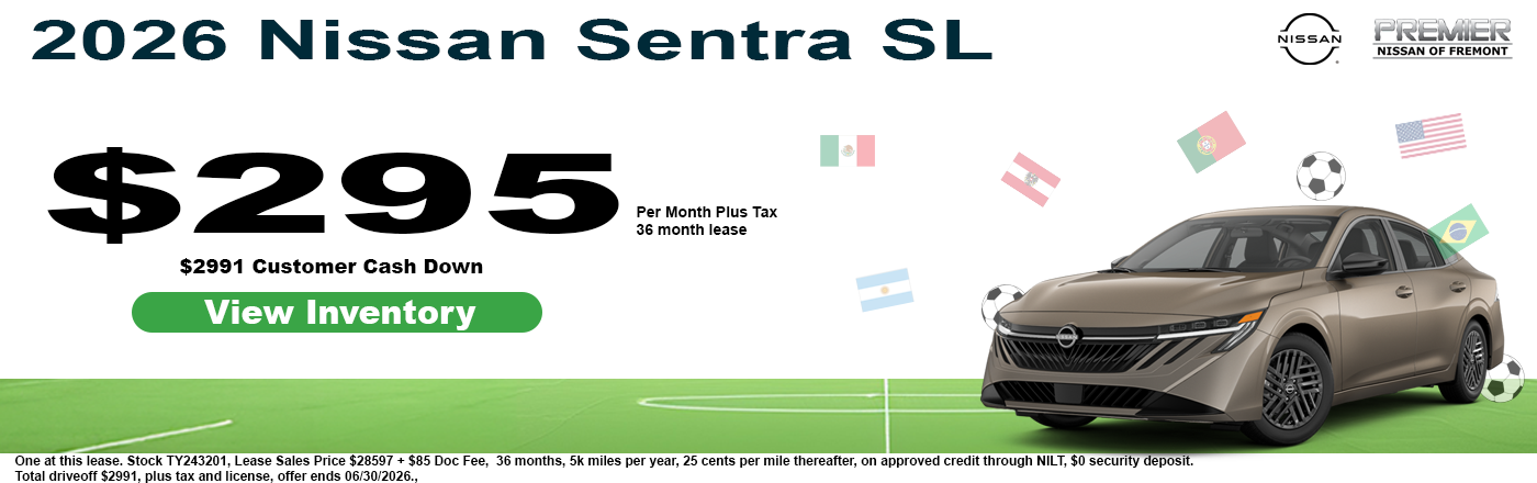 2026 Nissan Sentra SL for $295 per month