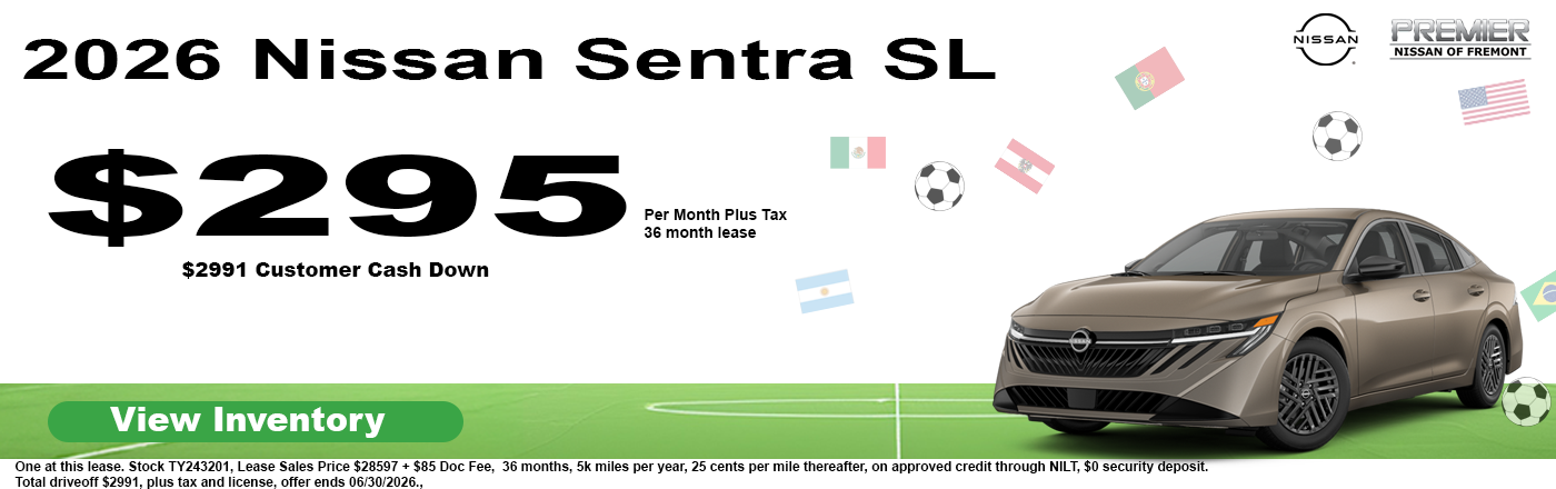 2026 Nissan Sentra SL for $295 per month