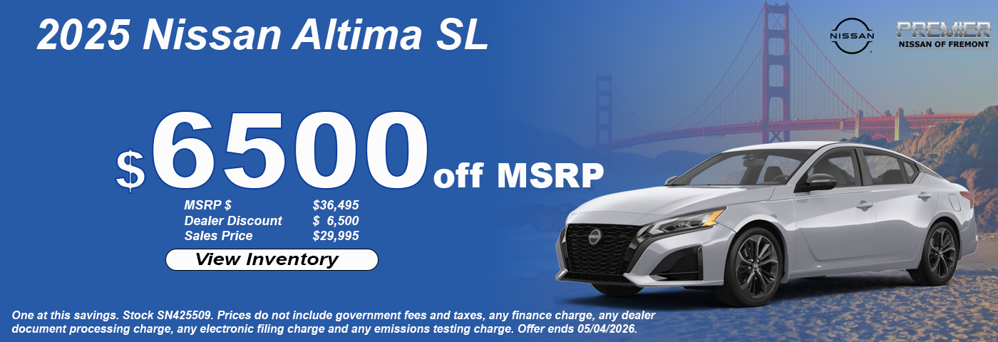 $6500 OFF MSRP on 2025 Nissan Altima SL