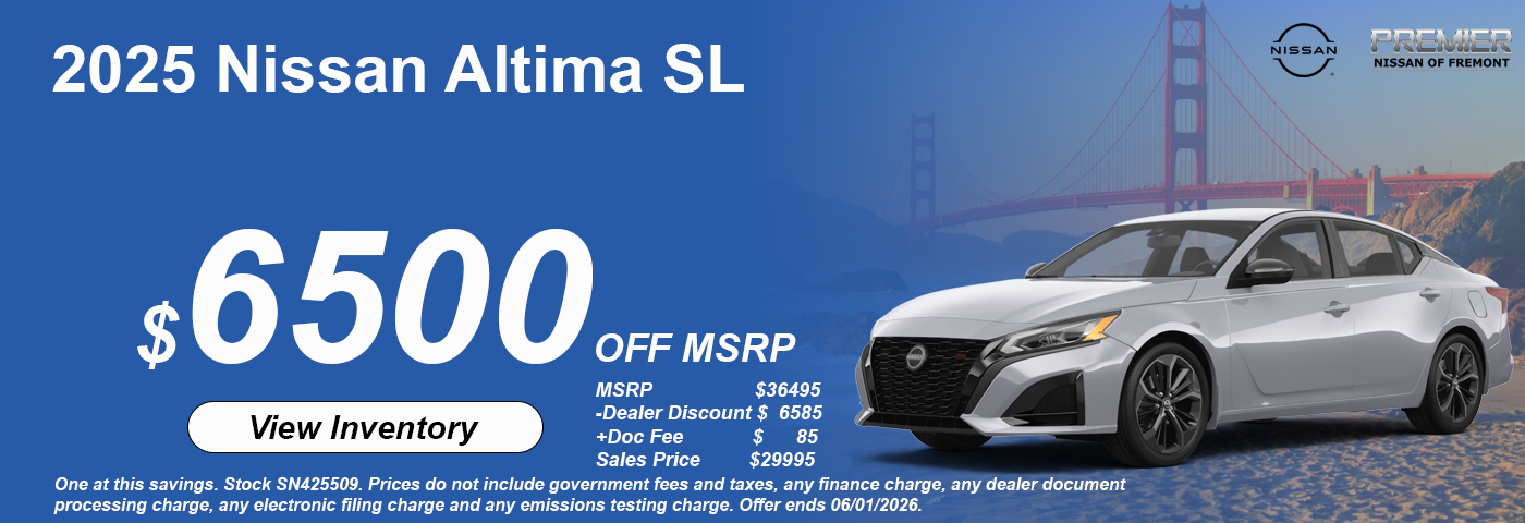 $6500 Off MSRP on 2025 Nissan Altima SL