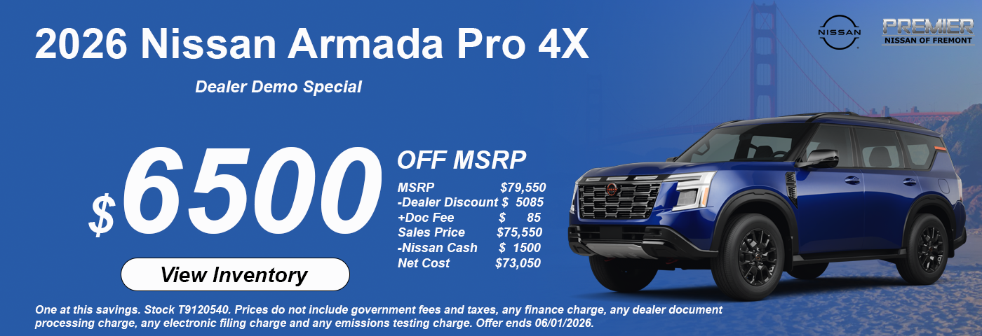 $6500 OFF MSRP on 2026 Nissan Armada Pro4X