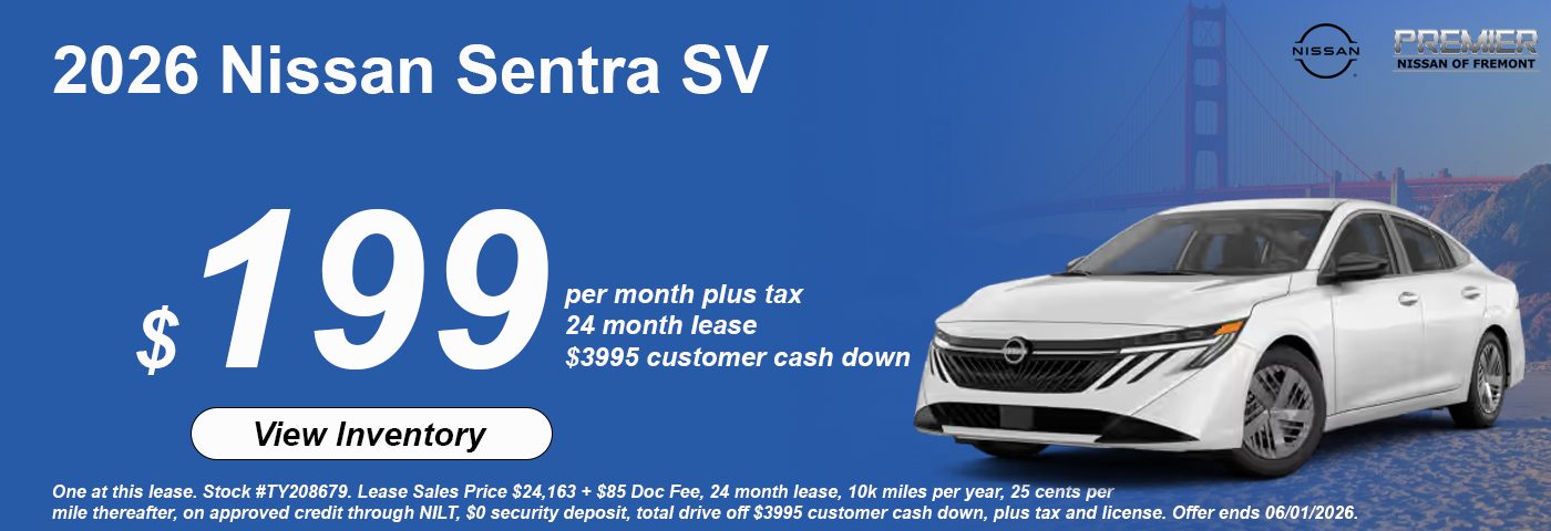 Lease a Sentra SV for $199 per month