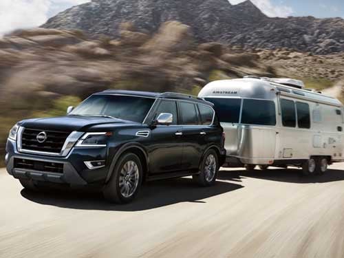 2024 Nissan Armada towing a camper